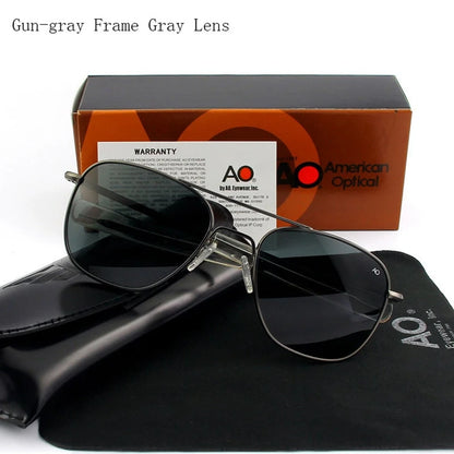 Pilot AO Sunglasses Men Top Quality Brand Designer AGX Tempered Glass Lens Sun Glasses Male