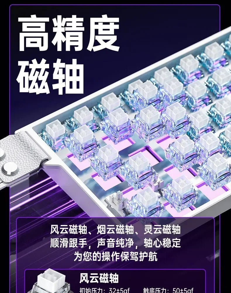 AULA Mini60 HE Magnetic Switch Keyboard RGB Tri-Mode Wireless Mechanical Keyboard, 8000Hz Gaming Keyboard with 0.01mm Rapid Trigger, Bluetooth, 2.4GHz & USB-C