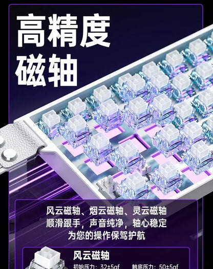 AULA Mini60 HE Magnetic Switch Keyboard RGB Tri-Mode Wireless Mechanical Keyboard, 8000Hz Gaming Keyboard with 0.01mm Rapid Trigger, Bluetooth, 2.4GHz & USB-C