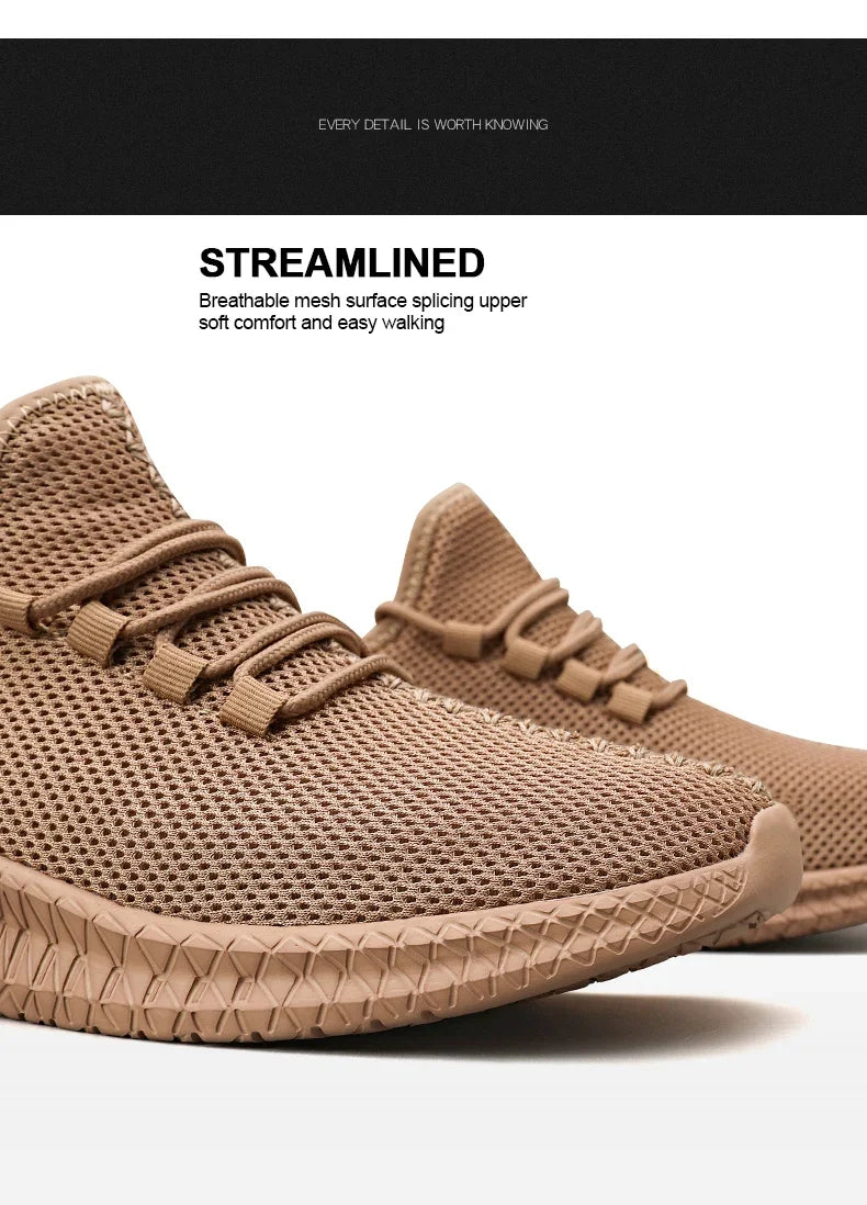 Antislip casual herensneakers, ademend, voor buiten, joggen, training, wandelen, sport, hardlopen, outdoor, geweven, gebreid, veterschoenen