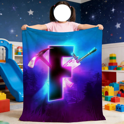 F-Fortnite Logo Game Blanket Soft Throw Blanket for Picnic Bed Sofa Home Bedroom Cozy Warm Comfortable