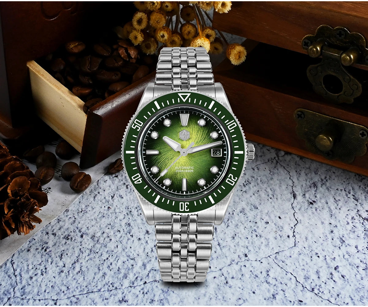 San Martin 37.5mm 40mm Men Diver Watch Miyota 9015 Enamel Dial Luxury Automatic Mechanical Wristwatch Waterproof 200m SN0148