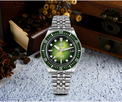 San Martin 37.5mm 40mm Men Diver Watch Miyota 9015 Enamel Dial Luxury Automatic Mechanical Wristwatch Waterproof 200m SN0148