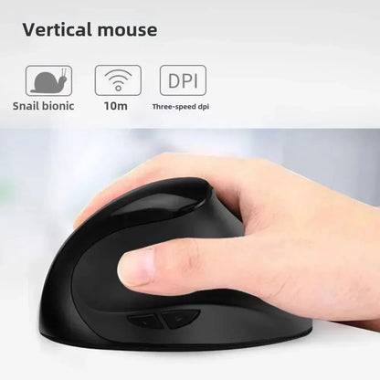 YANFU BNKJ5 Mute Grip Left Hand Wireless 2.4G Mouse Ergonomic Applicable Snail Bionic Relief Joints Office Dry Battery Version