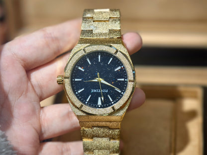 Men's wristwatch Starry Frosted Men Quartz Watch Fashion And Luxury Gentleman Watches Golden Watch Waterproof Silver Accessories