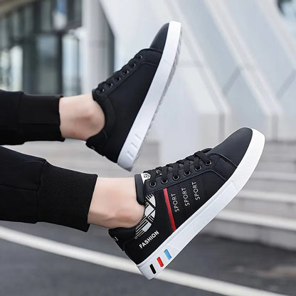 Pánské nízké skateboardové tenisky — prodyšné, šněrovací, s PVC podrážkou