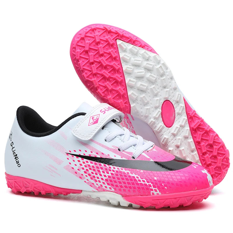 Personality Stylish and Comfortable Boys Girls Training Game Sneakers Indoor Outdoor Lawn Youth Student Soccer Shoes 25-35#