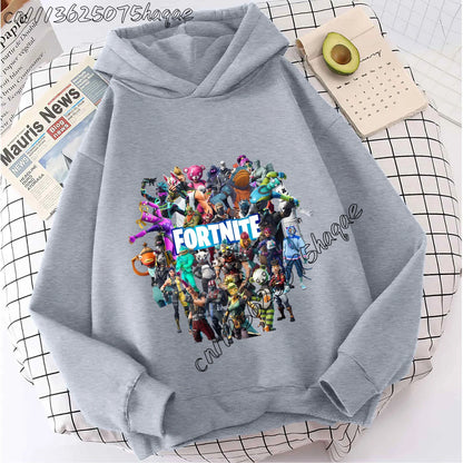 Fortnites Kids  Hooded Coats Anime Fortress Night Sweatshirts Game Spring Autumn Hoodies Sportwear Children Clothes Gift
