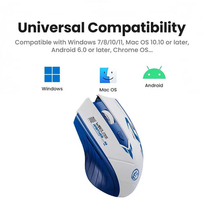 Mouse gaming wireless 2.4G USB silenzioso Dual Mode Bluetooth ricaricabile 1600DPI per PC e laptop