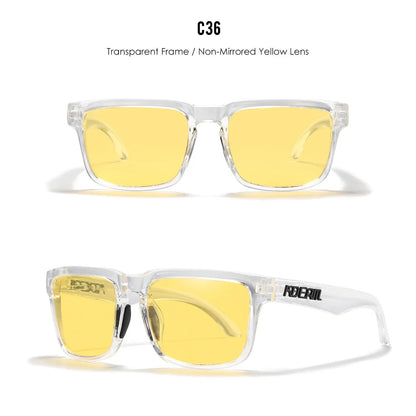 Kdeam 2026 High Quality Polarized Sunglasses for Men Transparent Gray Frame Fashion Unisex Outdoor Luxury Eyeglasses For Couple