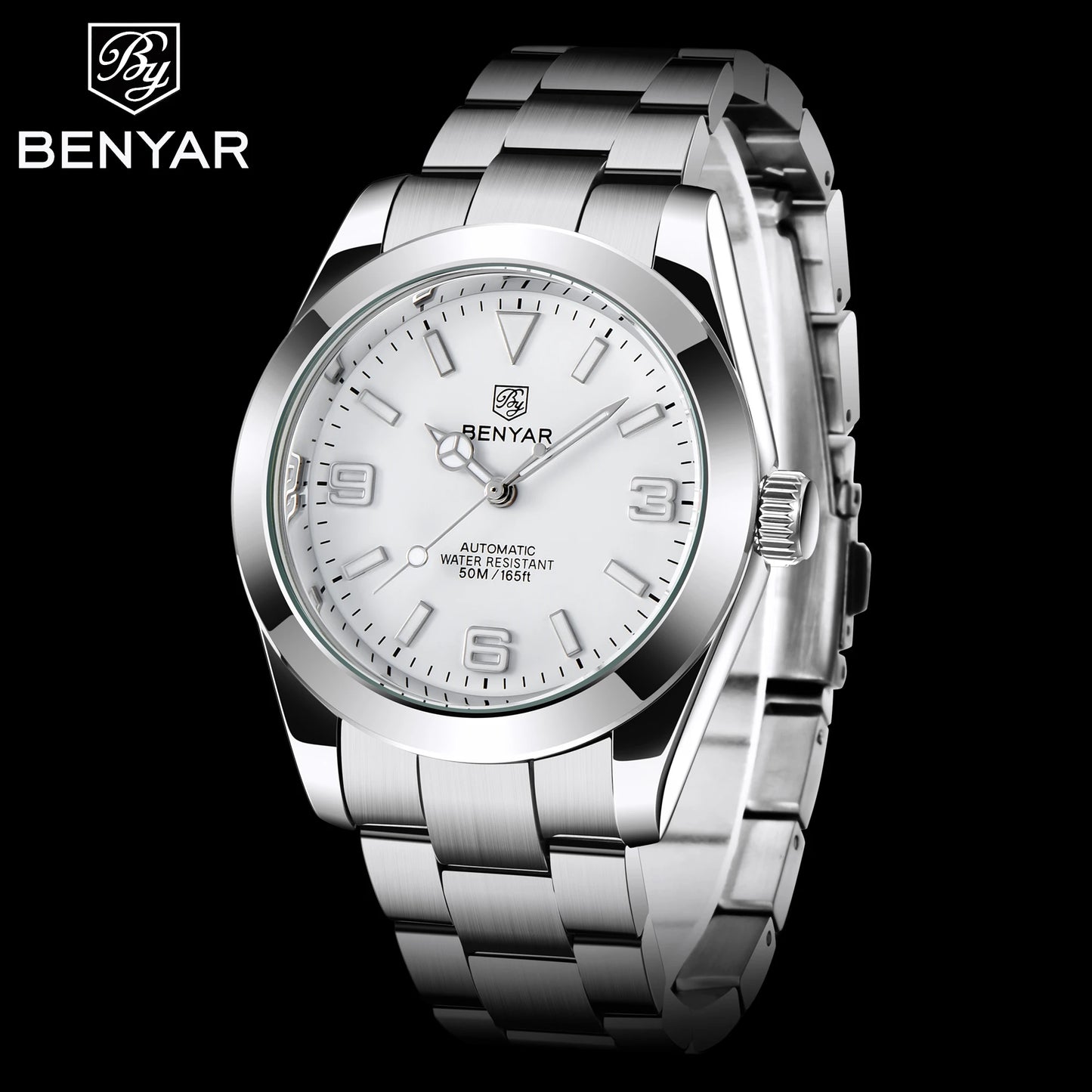 BENYAR 2025 New Men's Automatic Mechanical Watch Business Sports Luxury Men's Watches 50M Waterproof Clock Relogios Masculino