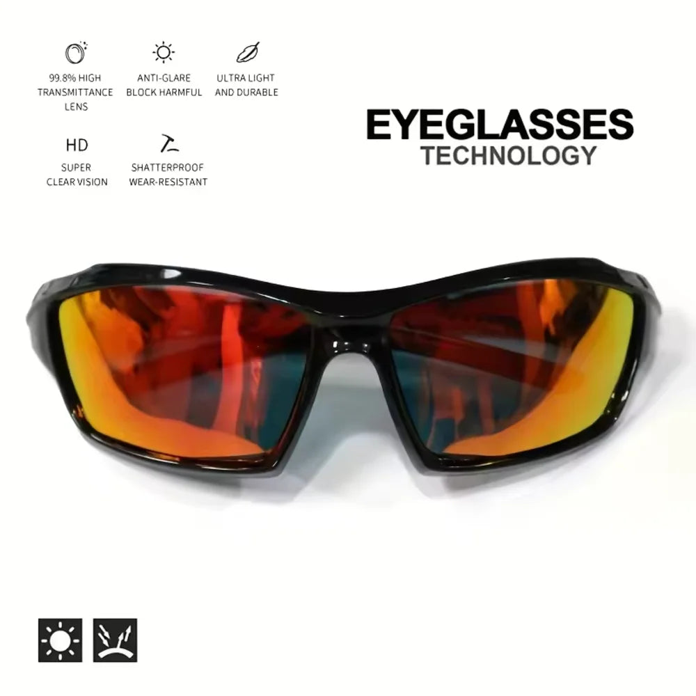 KLASSNUM Men Sports Polarized Sunglasses Lightweight Night Vision Yellow Shades Cycling Driving Fishing Fashion Mirror Sunglass