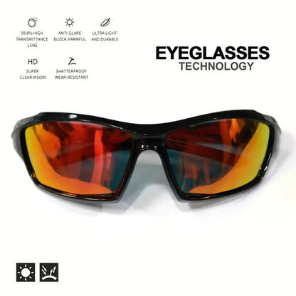 KLASSNUM Men Sports Polarized Sunglasses Lightweight Night Vision Yellow Shades Cycling Driving Fishing Fashion Mirror Sunglass