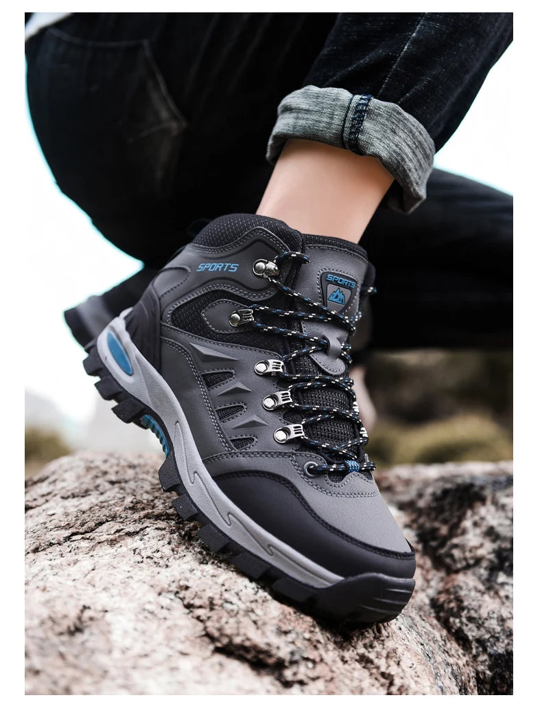 Botas de montaña impermeables para exterior, para hombre y mujer, para primavera y otoño, resistentes al desgaste, para deportes de montaña y caza.