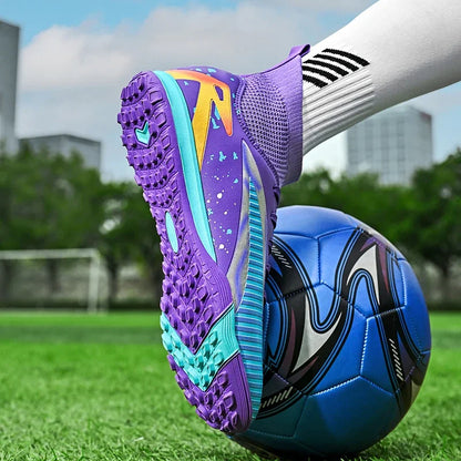 Chaussures de football pour hommes, chaussures de sport, chaussures de futsal à tige haute, chaussures de football de haute qualité pour l'intérieur, antidérapantes, pour l'entraînement en extérieur, crampons ultra-lég