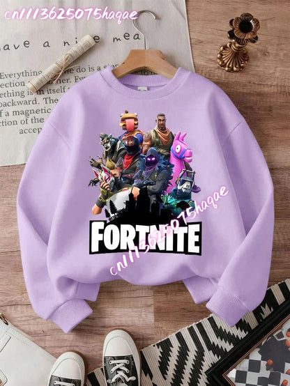New Fortnite Kids Sweatshirts Cartoon Game Character Printed Hoodie Autumn Casual Children Tops Winter Baby Boys Clothing