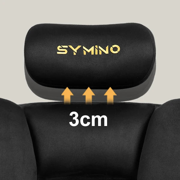 Symino Gaming Chair Faux Suede Office Chair with Footstool, Ergonomic Height Adjustable Swivel Chair, Comfortable Executive Chair for Gaming & Office