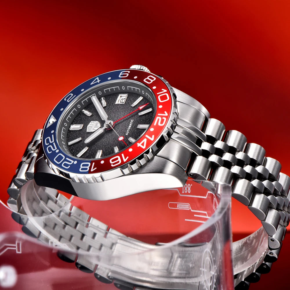 2026 RollsTimi New Men's Watches Luxury GMT Automatic Watch For Men Mechanical Wristwatch AR Sapphire Mirror Luminous Clock NH34
