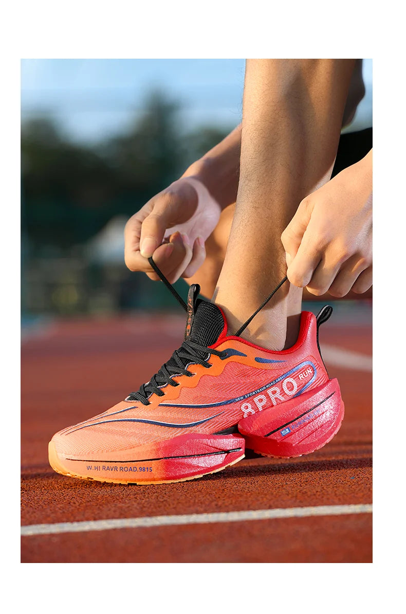 Men's Running Shoes Carbon Plate Racing Marathon Athletic Shoes Cushioned Comfortable Road Sneakers Teenage Training Shoes