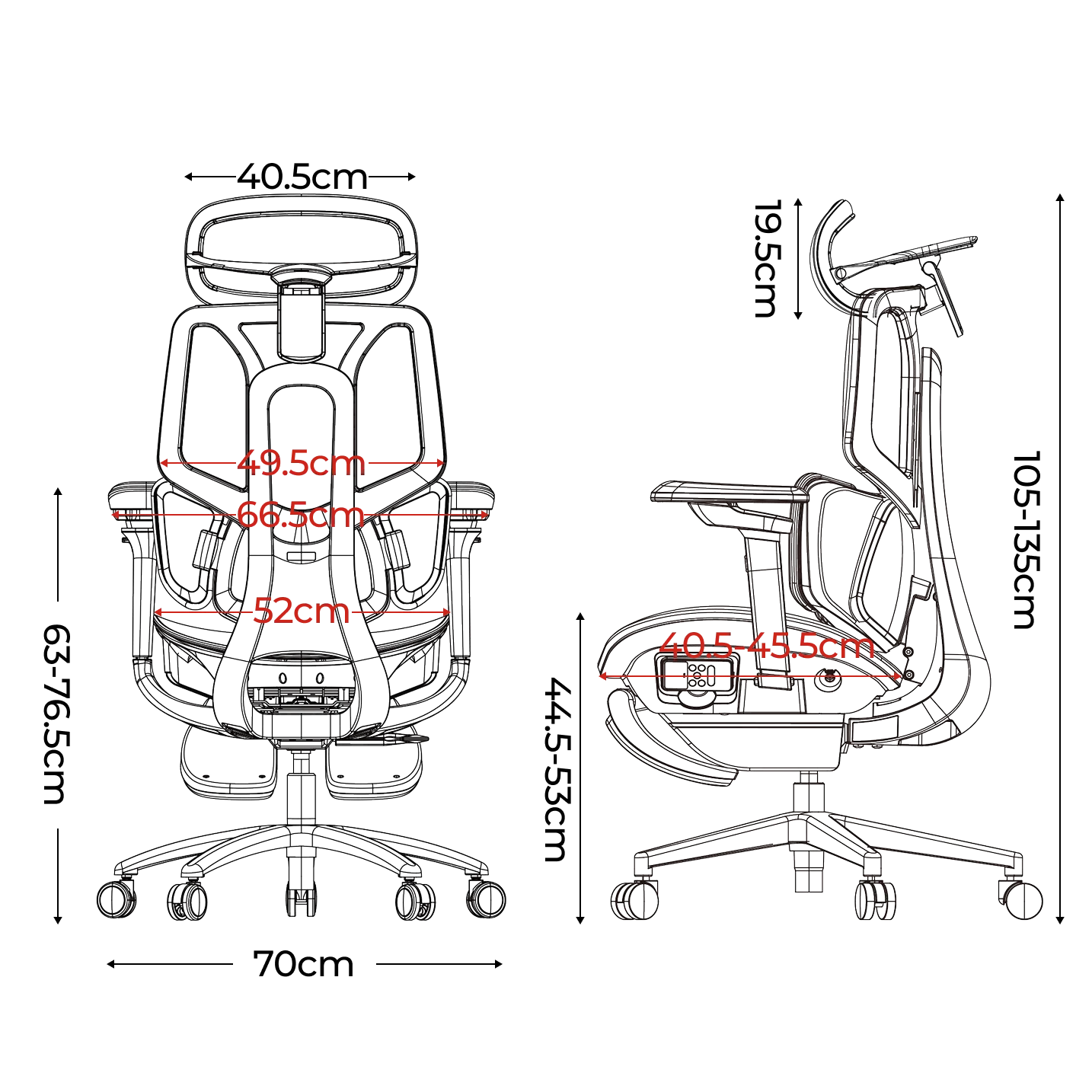 Smart Ergonomic Office Chair Fully Automated Lumbar Tracking 4D Headrest 720° Adjustable Armrests Mesh Swivel Chair Stylish