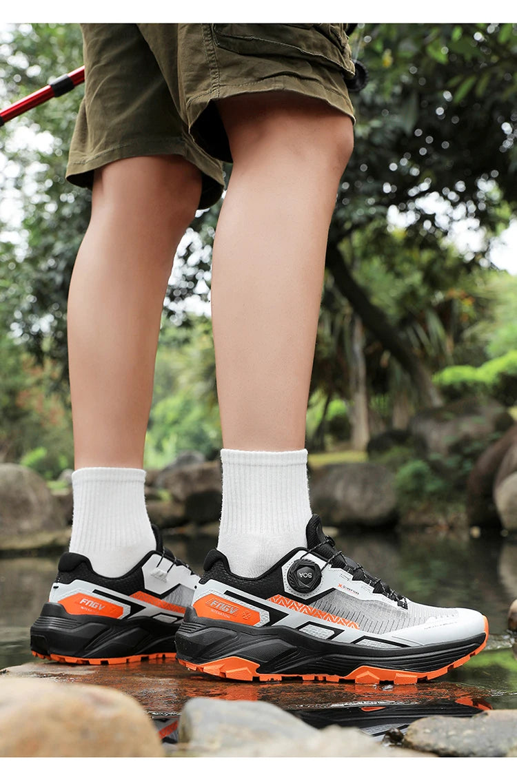 Moški tekaški čevlji z vrtljivo sponko, zračni mrežasti, lahki superge za moške, za telovadbo, za vsakdanjo rabo, vodoodporni športni čevlji