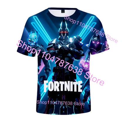 Summer T-shirt Raven Ultima Knight Fortnite T-Shirt, 3D Print Banana Peely Men’s Tee, Battle Royale Game Tops, Birthday Gifts