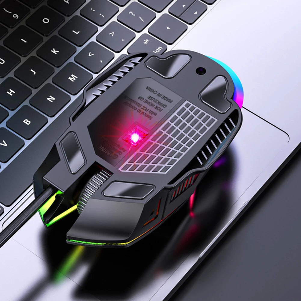 3200 DPI Ergonomic Wired Gaming Mouse, USB Computer Mouse, Gaming RGB Backlit Gamer Mouse, 6 Button LED Silent Mice for PC Laptop