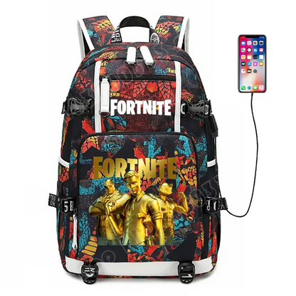 Fortnite Game Print Student Backpack Boys Girls Large Capacity School Bag Waterproof Lightweight Durable Bookbag Birthday Gift