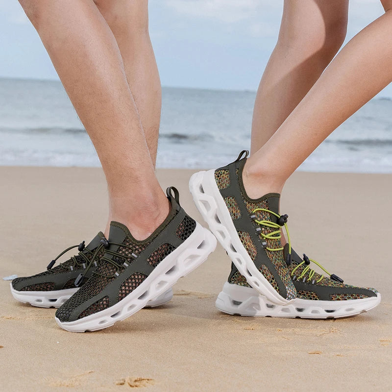 Hombres, mujeres, zapatillas de vadeo de secado rápido, transpirables, AquaIn Upstream, antideslizantes, para deportes al aire libre, resistentes al desgaste, zapatillas de playa, tallas 39-46
