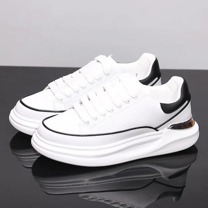 Zapatos blancos pequeños para pareja, zapatos de hombre, zapatillas deportivas de mujer, zapatillas de hombre, zapatillas deportivas informales con aumento de altura en el interior