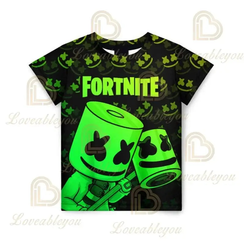 Battle Royale 3D Fortnite T-shirt Tees Men and Women Boys Girls Victory Cartoon Tops Teen Clothes Kids Hero Game Tees Tops