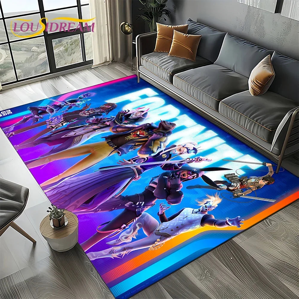 2025 Games 3D F-Fortnite Cartoon Carpet Rug for Living Room Bedroom Home Sofa Decoration,Kids play Area Rug Non-slip Floor Mat