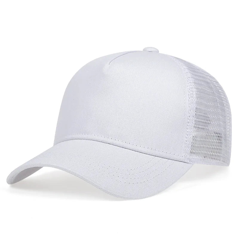 Boné de base simples para homem e mulher, cor lisa, com pala leve, rede respirável e proteção solar para o verão ao ar livre