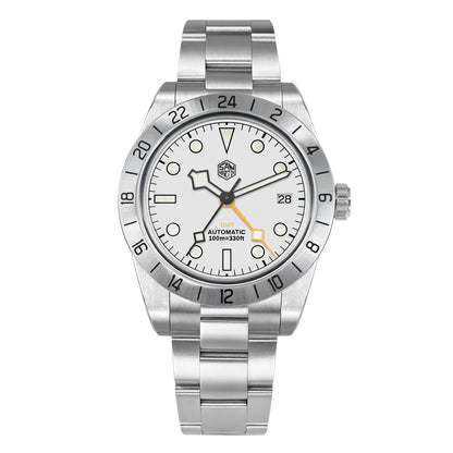 Relógio mecânico automático San Martin New 39mm NH34 BB GMT, relógio desportivo, safira, luminoso, impermeável 100m, para homem, Relogio SN0054