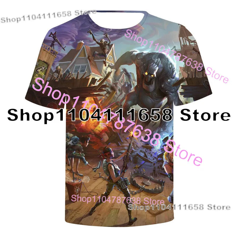 Summer T-shirt Raven Ultima Knight Fortnite T-Shirt, 3D Print Banana Peely Men’s Tee, Battle Royale Game Tops, Birthday Gifts