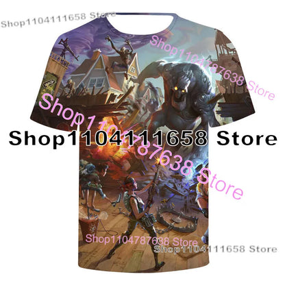 Summer T-shirt Raven Ultima Knight Fortnite T-Shirt, 3D Print Banana Peely Men’s Tee, Battle Royale Game Tops, Birthday Gifts