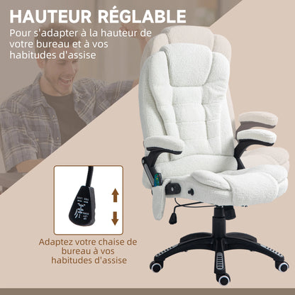 High-Tech Executive Office Chair with Lumbar Heating, 360° Swivel Breathable Fabric Chair with Remote Control, 120kg Load Capacity