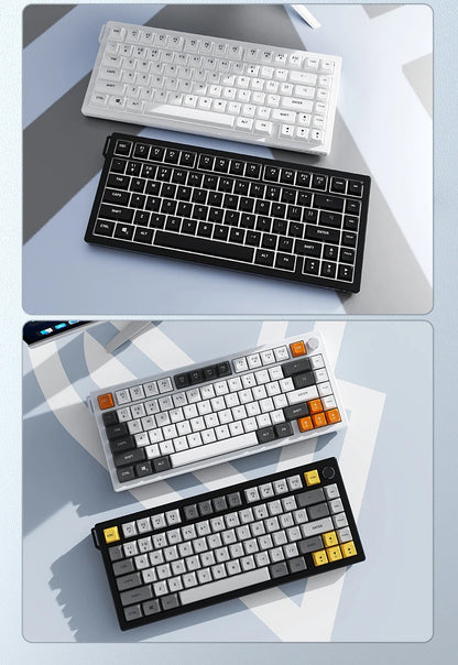 AJAZZ AF82 Office Low Profile Tastatur RGB kabelgebundene/kabellose Gaming-Tastatur 75% Layout 82 Tasten 4000mAh Akku für Win/Mac