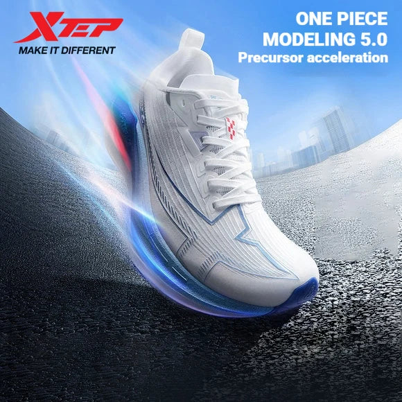 Xtep One Piece Modeling 5.0 Impact-Resistant Men's Lightweight Quick-Drying Marathon Running Sneakers 874219110036