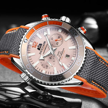 Classic Luxury Men Automatic Watch Multifunction Mechanical Wristwatch Rubber Strap Waterproof Week Date Watches Reloj Hombre