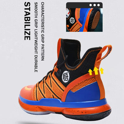 2024 New Dragon B Style Orange Men's Basketball Shoes Size 38-44 Air Cushioning Sport Sneakers Mesh Breathable Training Shoes