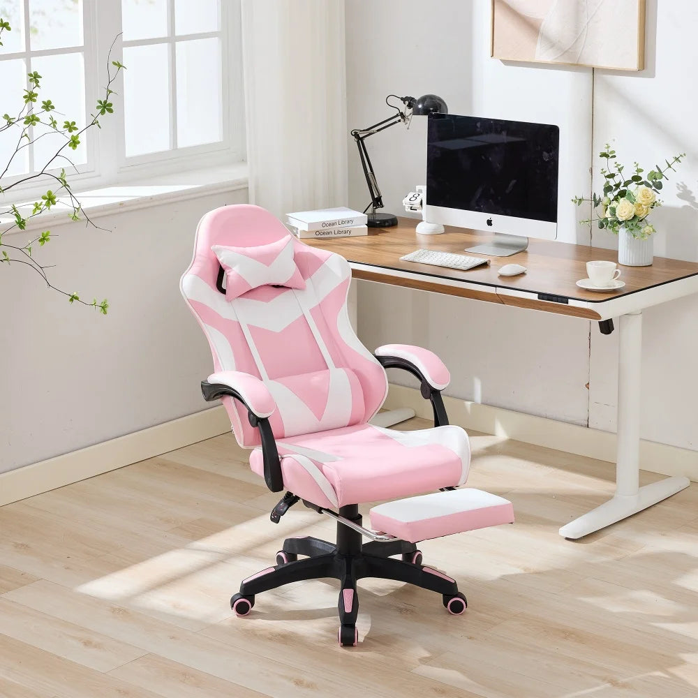 Ergonomic Gaming Chair 360° Reclining Office Chair with Footrest, Adjustable Height Racing Chair with Lumbar Support and Headrest