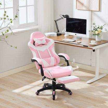 Ergonomic Gaming Chair 360° Reclining Office Chair with Footrest, Adjustable Height Racing Chair with Lumbar Support and Headrest