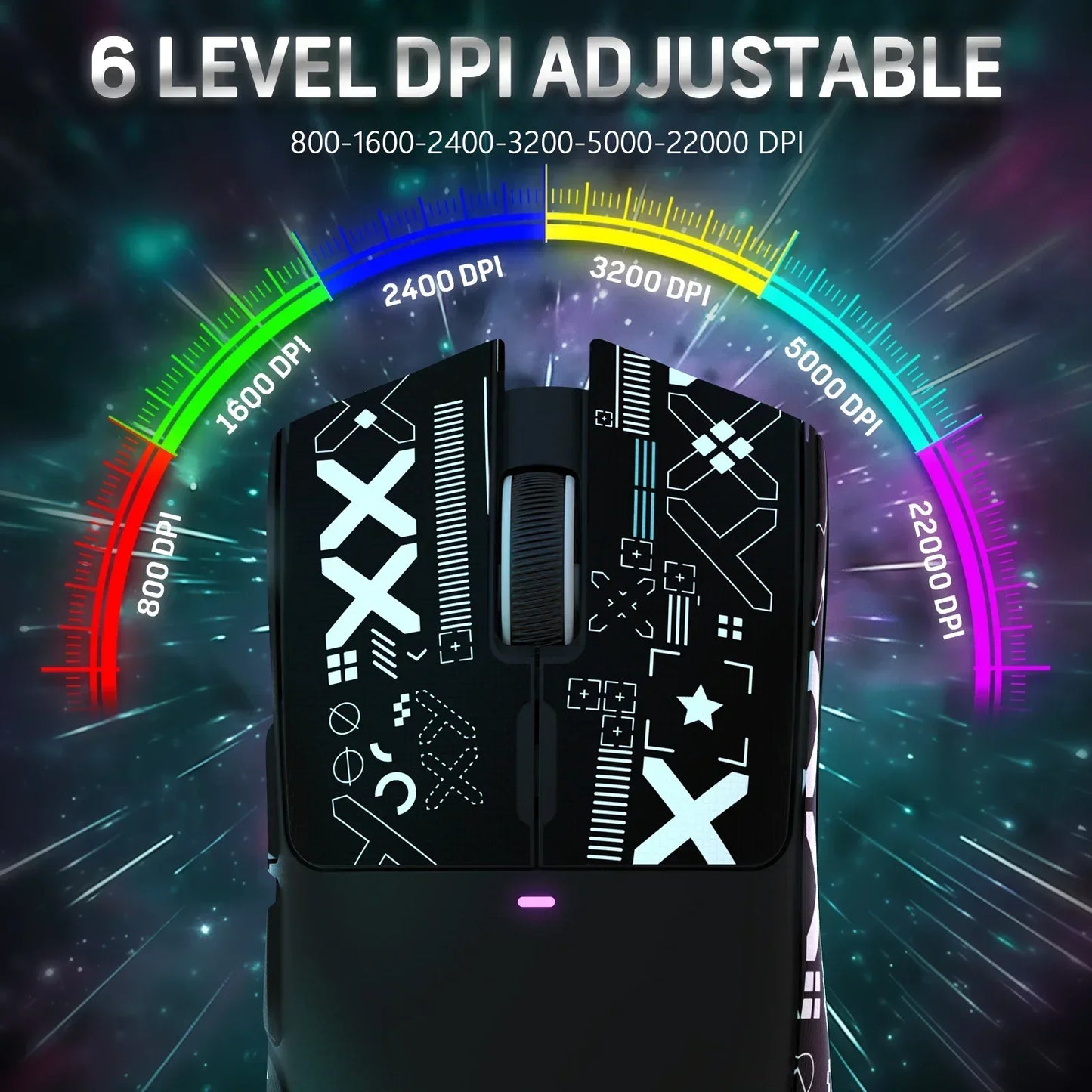Mouse da gaming wireless Original Brand ATTACK SHARK X11 con dock di ricarica, sensore gaming PixArt PAW3311, Origin BT/2.4G wireless/cablato