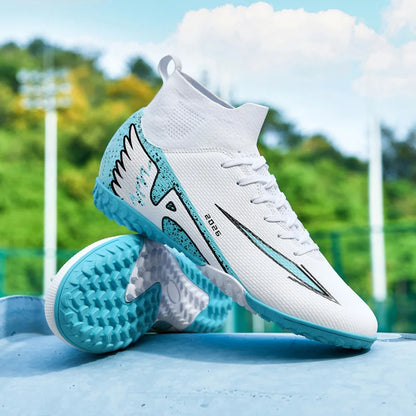 Moški nogometni čevlji Visokokakovostni čevlji za dvoranski nogomet Športni čevlji Futsal Visok gleženj Protizdrsni Zunanji Ultralahki Protizdrsni