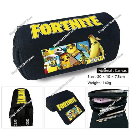 Victory Royale Student Boys Girls Fortnite Capacity Stationery Pencil Case Peely Llama Hero Children's Pen Box Kids Teen Bags
