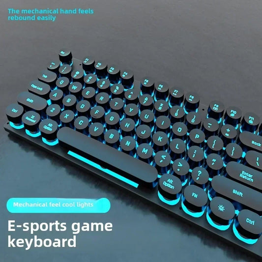 Mechanical Keyboard Gaming Keyboard E-sports Game Office Computer Notebook Desktop Steampunk English USB for Gaming