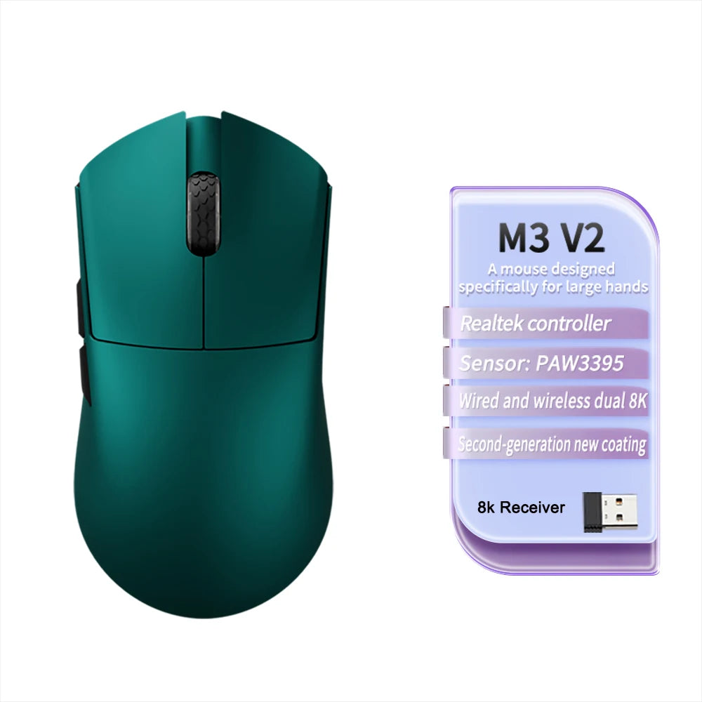 MOTOSPEED Darmoshark M3 V2 8K Gaming Mouse Bluetooth Wireless PAW3395 26,000 DPI Ultra-Light Gaming Mouse for PC, Laptop & Mac