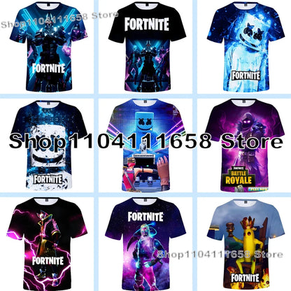 Summer T-shirt Raven Ultima Knight Fortnite T-Shirt, 3D Print Banana Peely Men’s Tee, Battle Royale Game Tops, Birthday Gifts