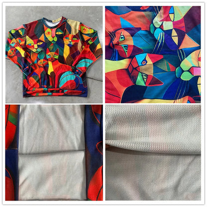 PLstar Cosmos Retro Dragon & Deer Art Pattern 3D Printed Mens Knitted Pullover Winter Unisex Casual Knit Pullover Sweater ZZM118